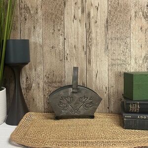 Vintage Metal Napkin Holder Rustic Farmhouse - Punched Floral Design